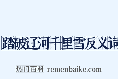 踏破辽河千里雪反义词是什么意思的图片